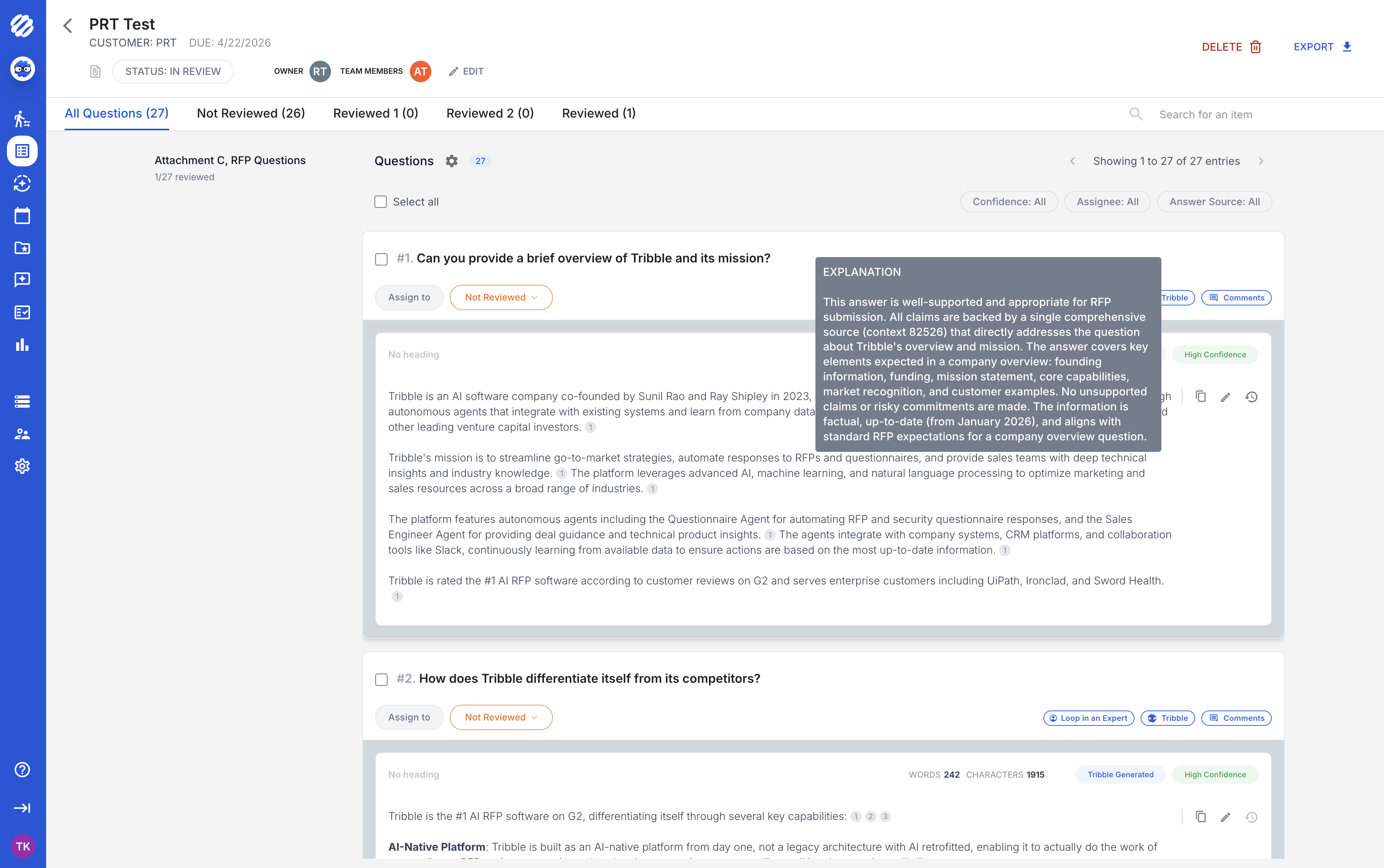 Review AI drafts and route to experts